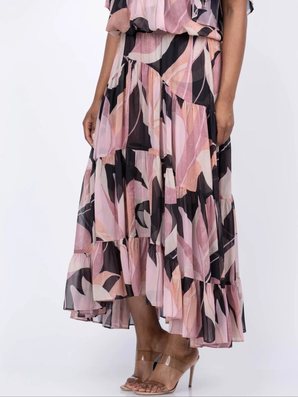 MISA MARIE MAXI MOODY ABSTRACT FLORA SKIRT NWOT WOMENS SIZE MEDIUM